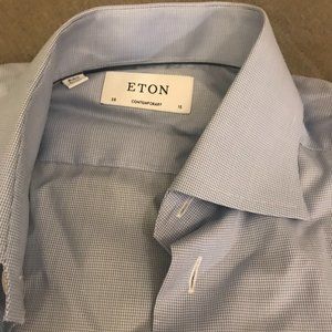 Brand New ETON Light Blue Signature Twill Shirt with Tag Size 15